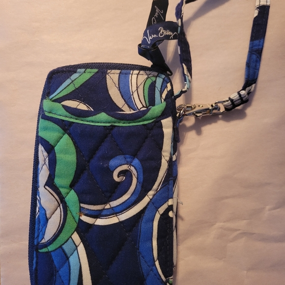 Vera Bradley Tote Shoulder Bag Purse, Mediterranean Blue (Retired) With Wallet - Picture 2 of 9